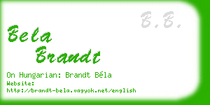 bela brandt business card